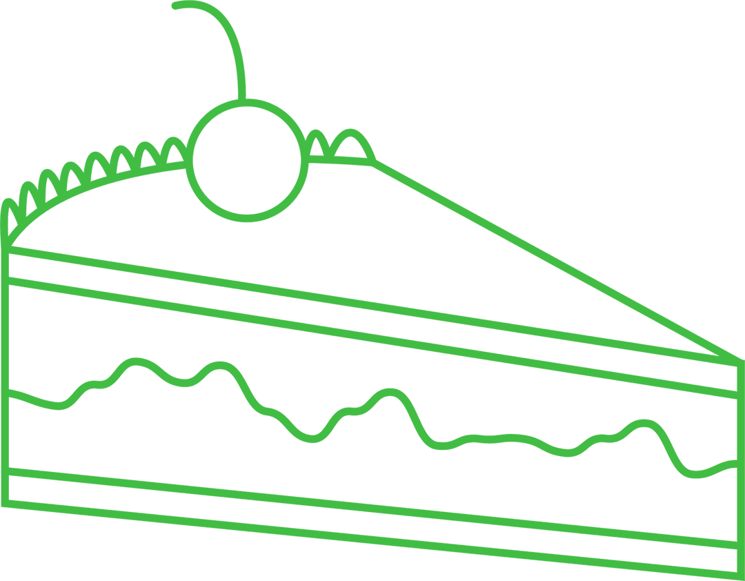 Vector Cake Slice with Cherry on Transparent Background