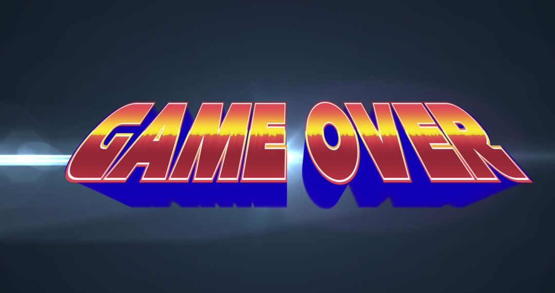 Retro Game Over Graphic with Shadow Effect