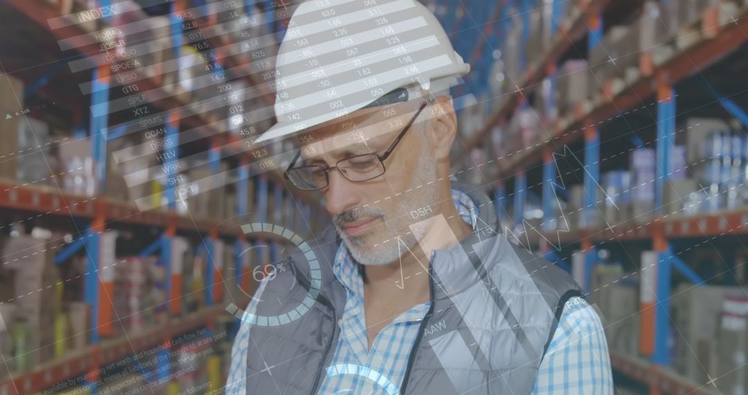 Warehouse Supervisor Analyzing Logistics Data Visualization