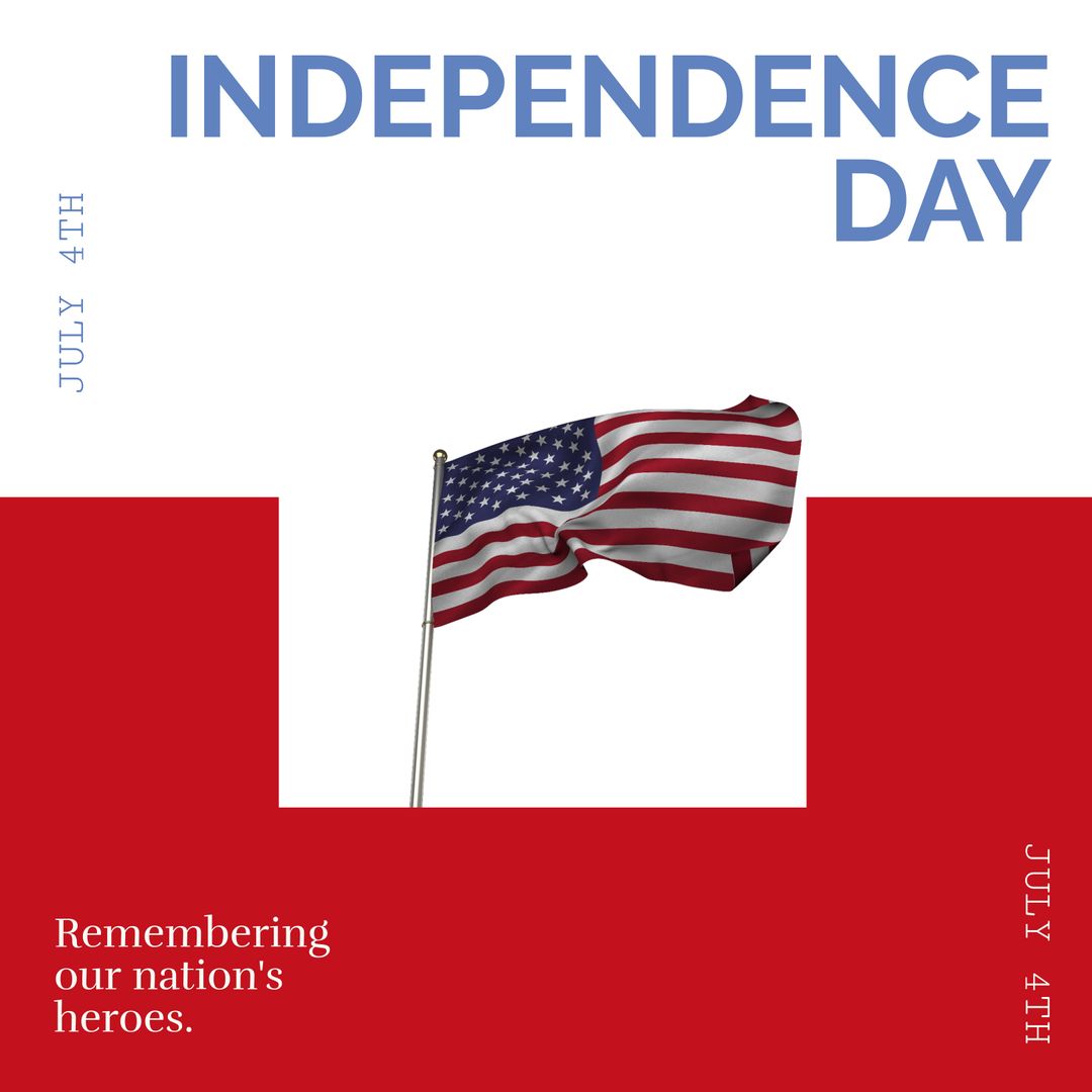 USA Independence Day Poster with American Flag