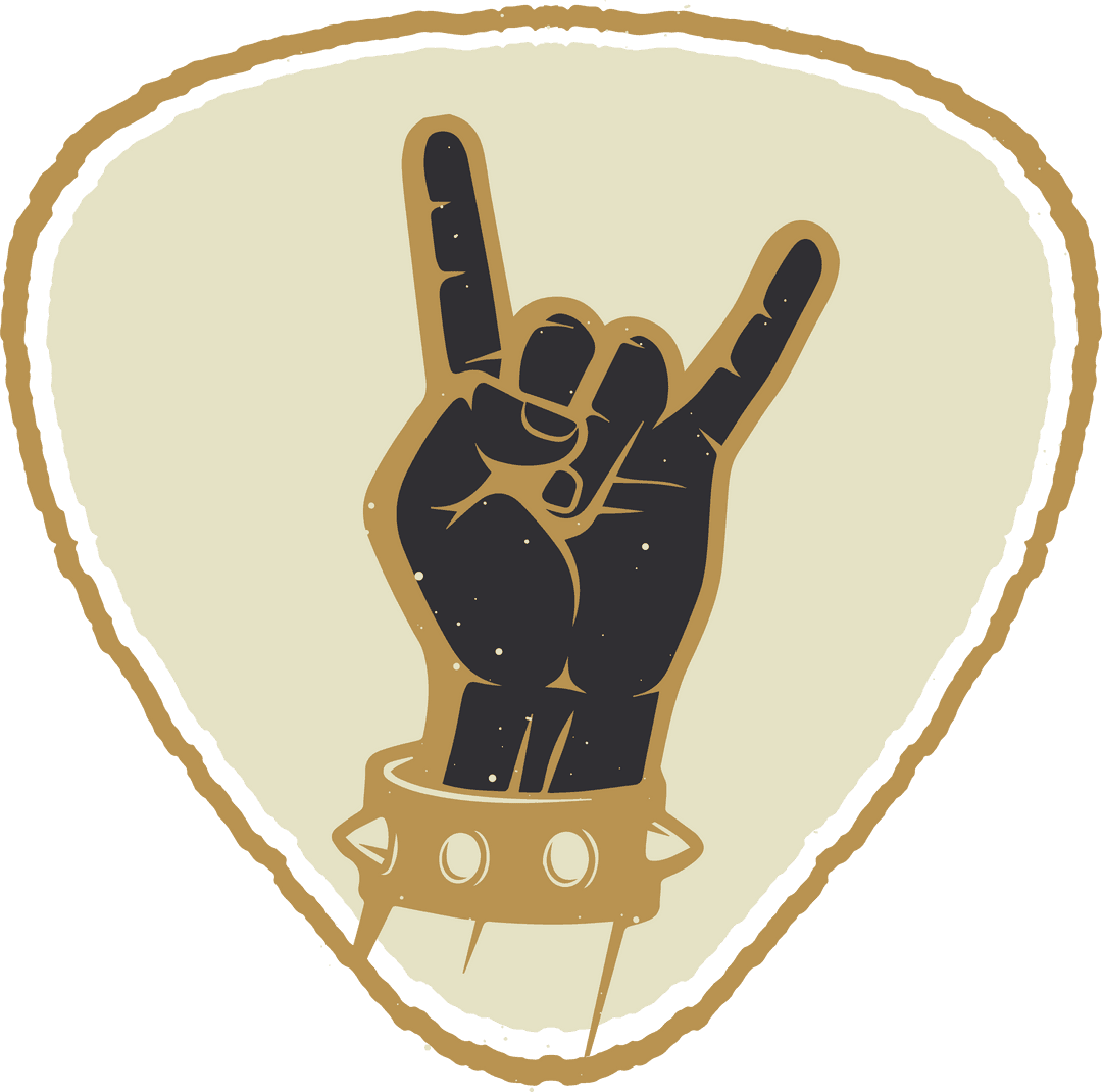 Rock Gesture Hand with Studded Wristband Transparent Background