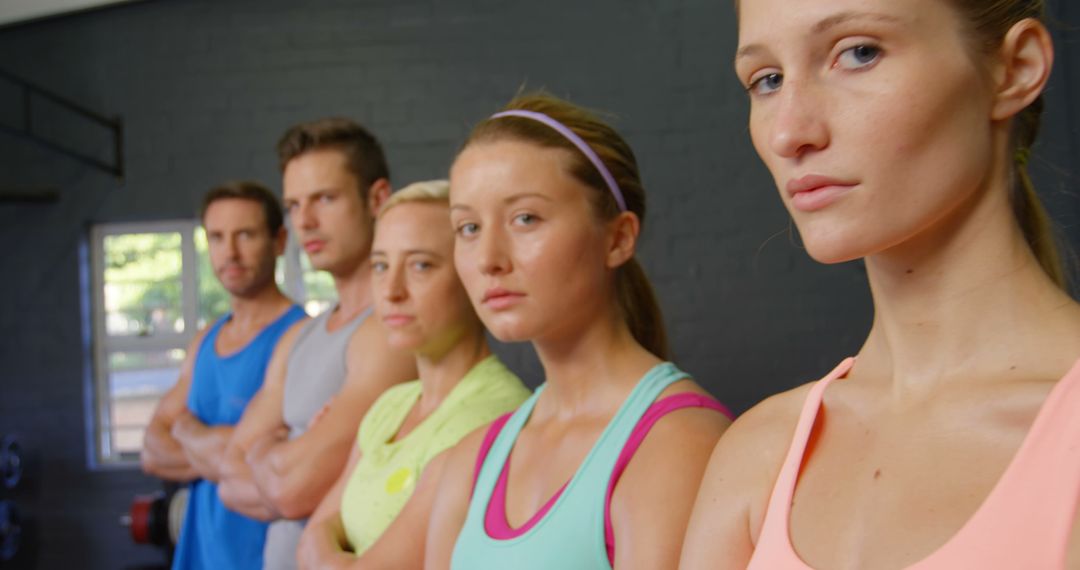 Determined Group of Athletes with Arms Crossed in Gym - Free Images, Stock Photos and Pictures on Pikwizard.com