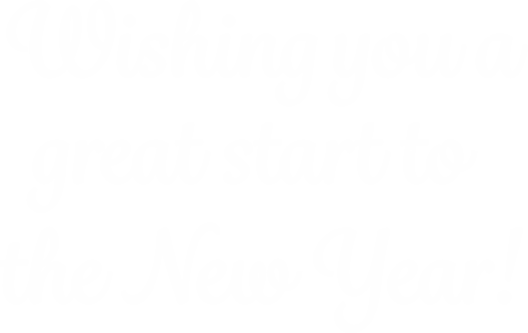 New Year Greetings on Transparent Background Design