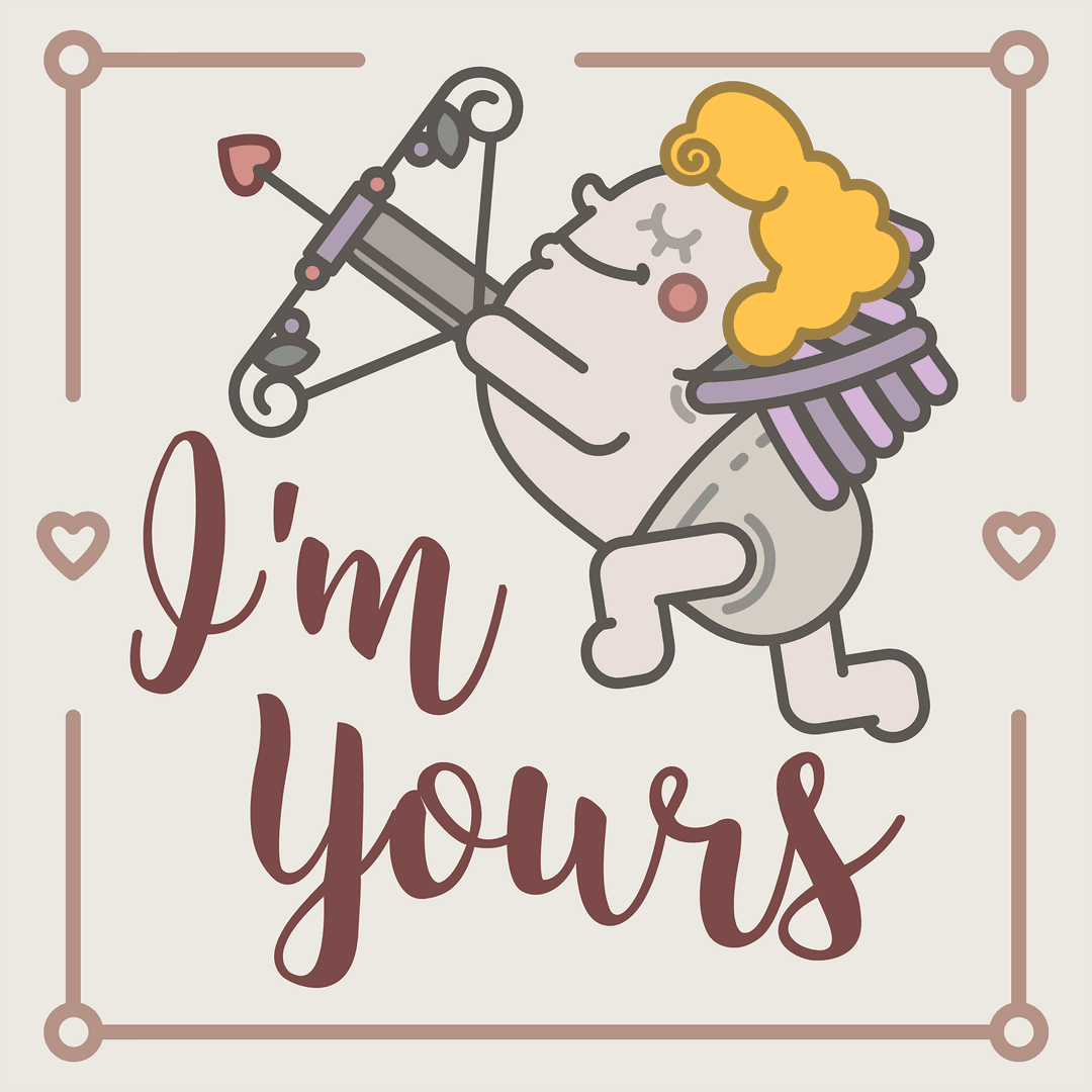 Charming Cupid with Bow Illustration Transparent Background