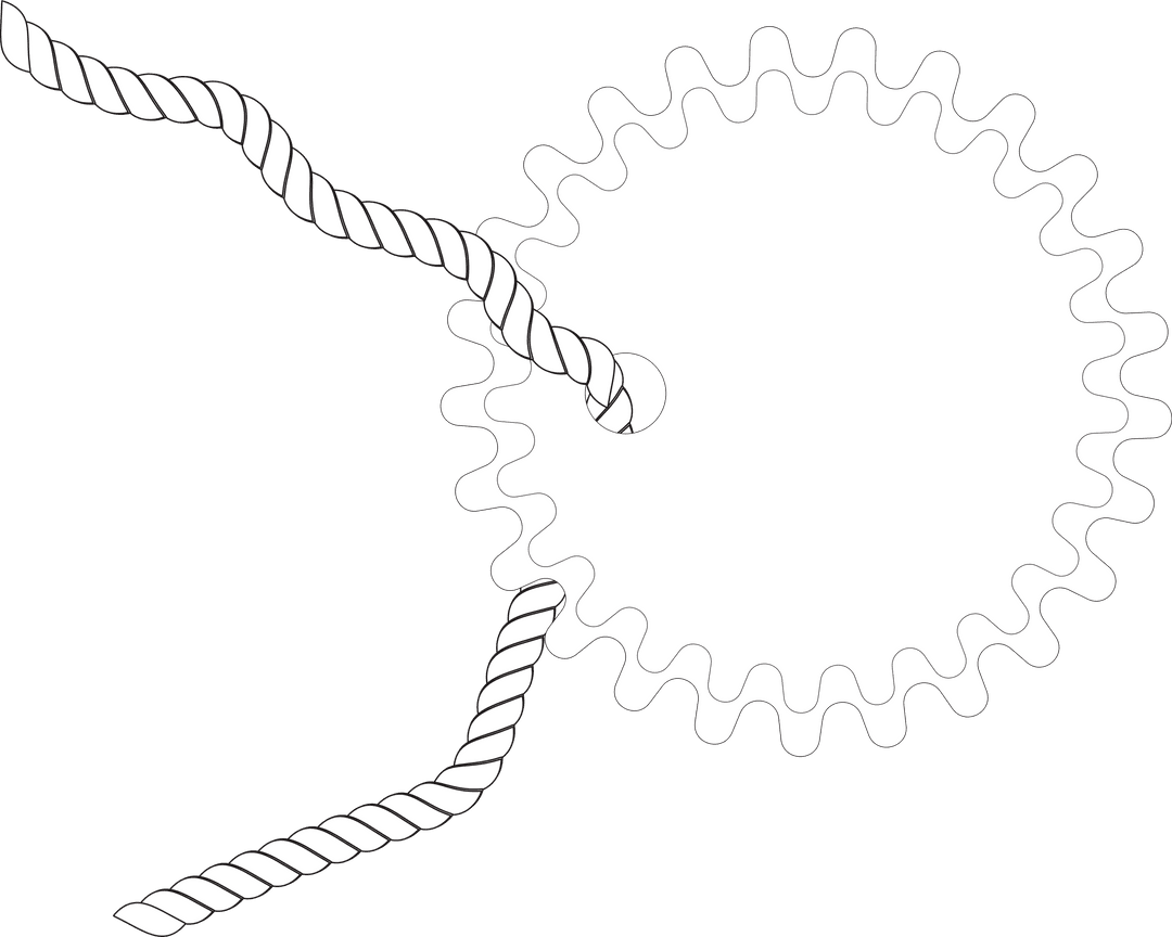 White Badge Illustration with Rope on Transparent Background