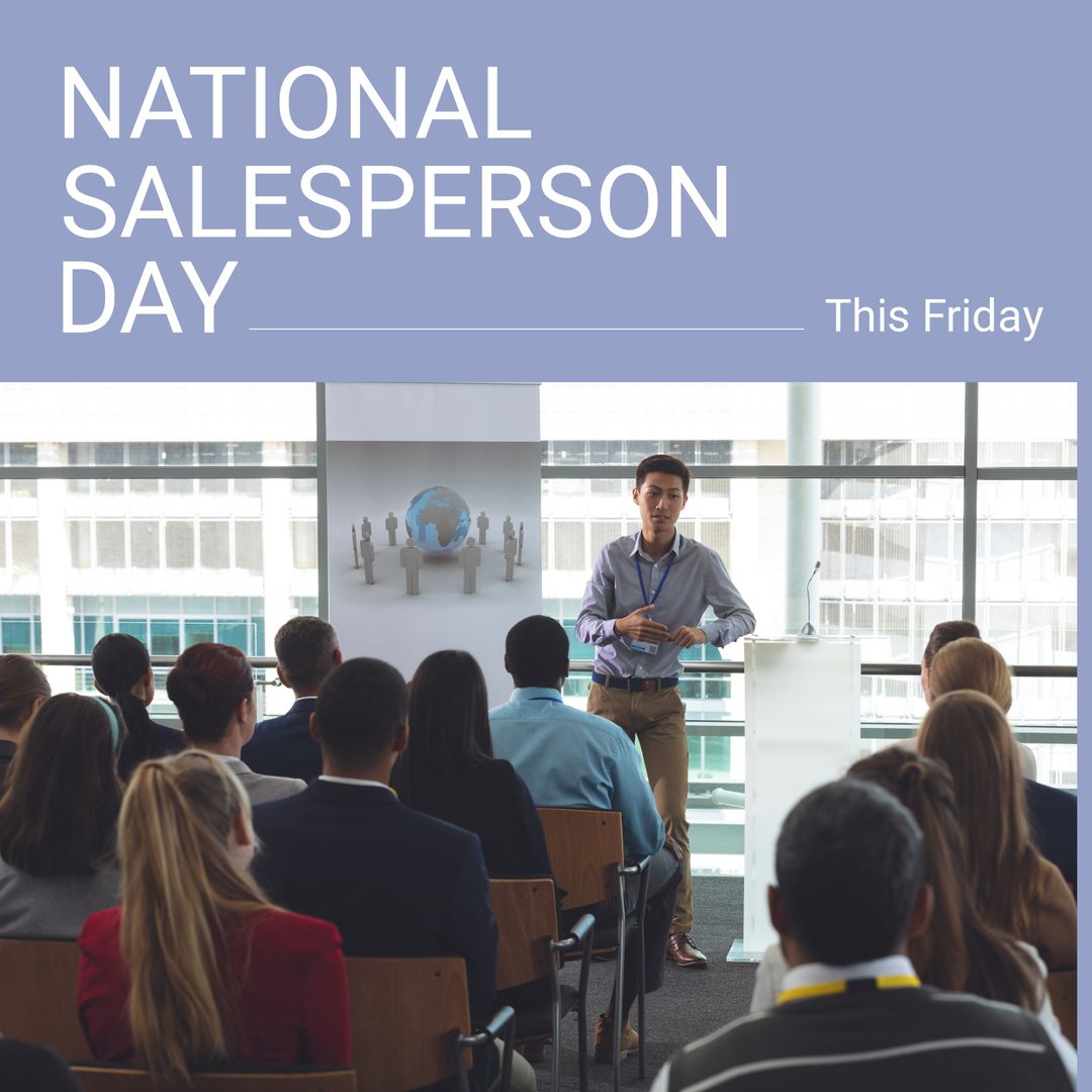Diverse Business Team Celebrating National Salesperson Day at Conference