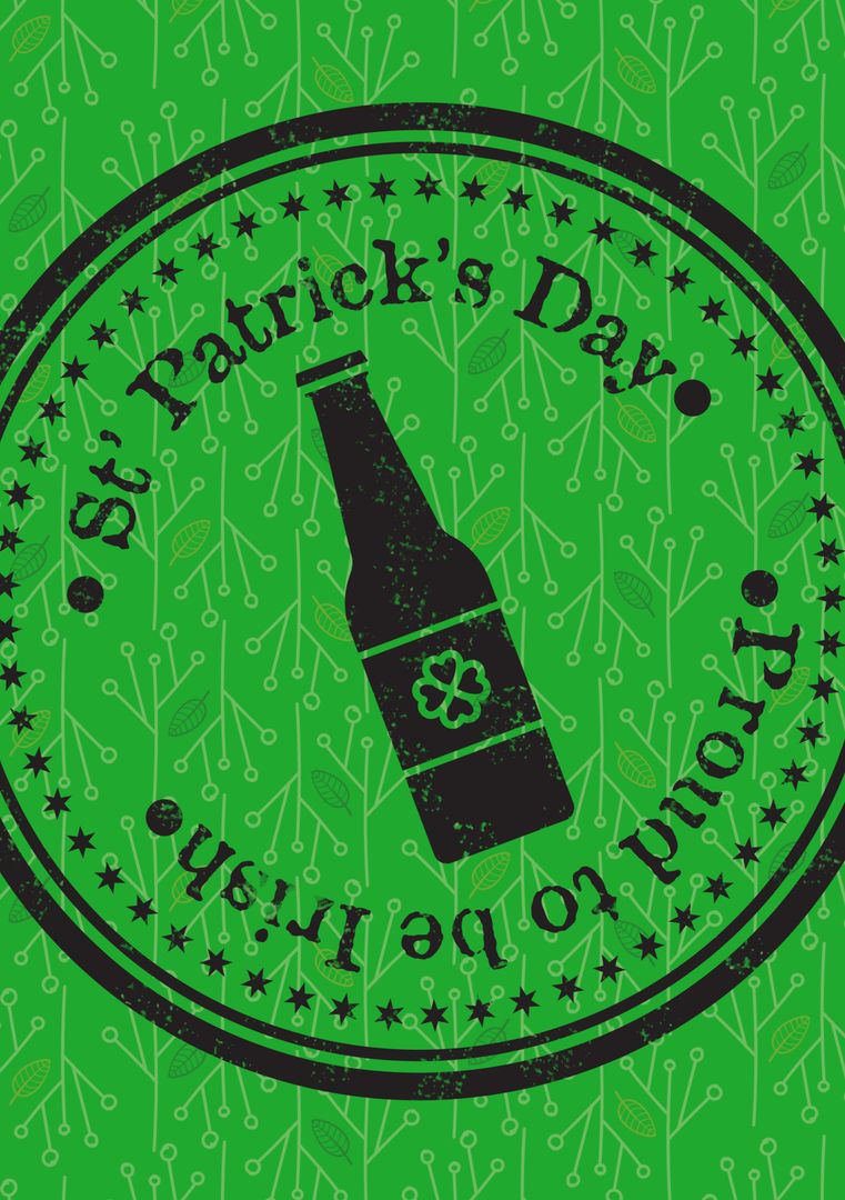 Festive St. Patrick's Day Emblem with Beer Bottle Design
