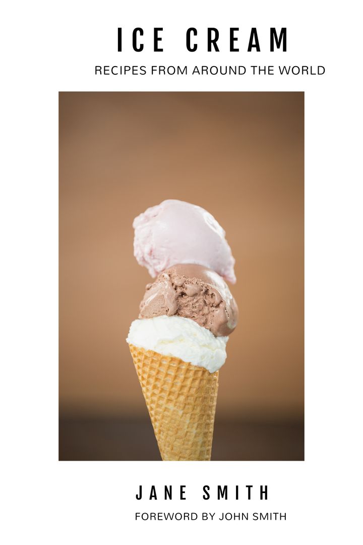 Delicious Ice Cream Cone with Three Flavors - Download Free Stock Templates Pikwizard.com