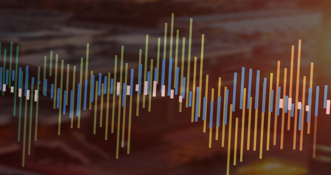 Digital Waveform Visualization on Blurred Background