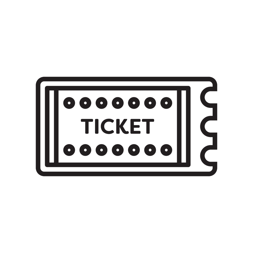 Transparent Vector Icon of Admission Ticket for Events