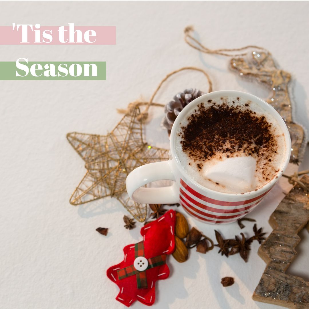 Festive Christmas Hot Chocolate with Holiday Decorations