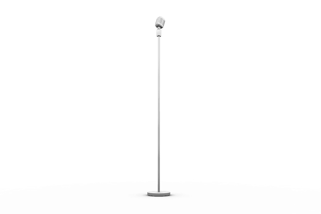 Isolated Microphone Stand on Transparent Background for Music Events