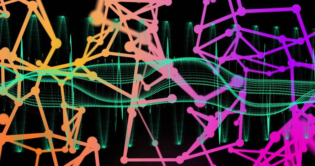 Abstract Geometric Lines with Sound Waves and Equalizer Effect