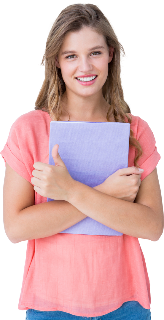 Young Woman Holding Notepad on Transparent Background - Download Free Stock Images Pikwizard.com