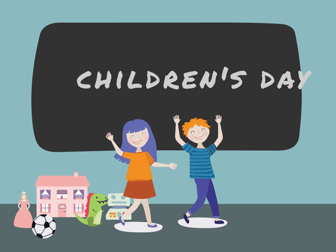 Children Celebrating with Toys for Children's Day