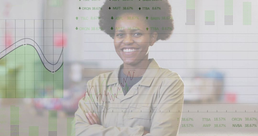 Confident Warehouse Worker Embracing Digital Analytics