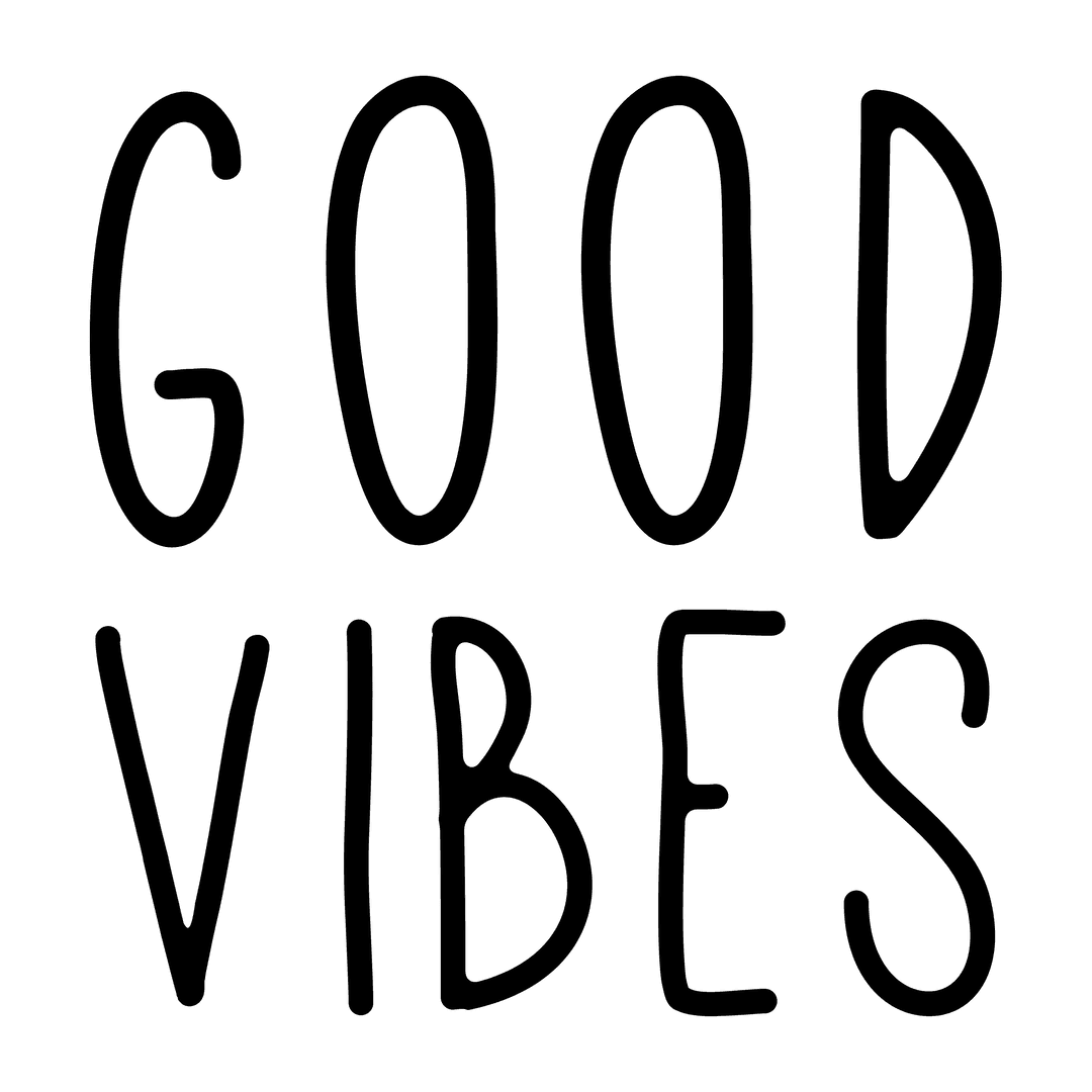 Good Vibes Text on Transparent Background