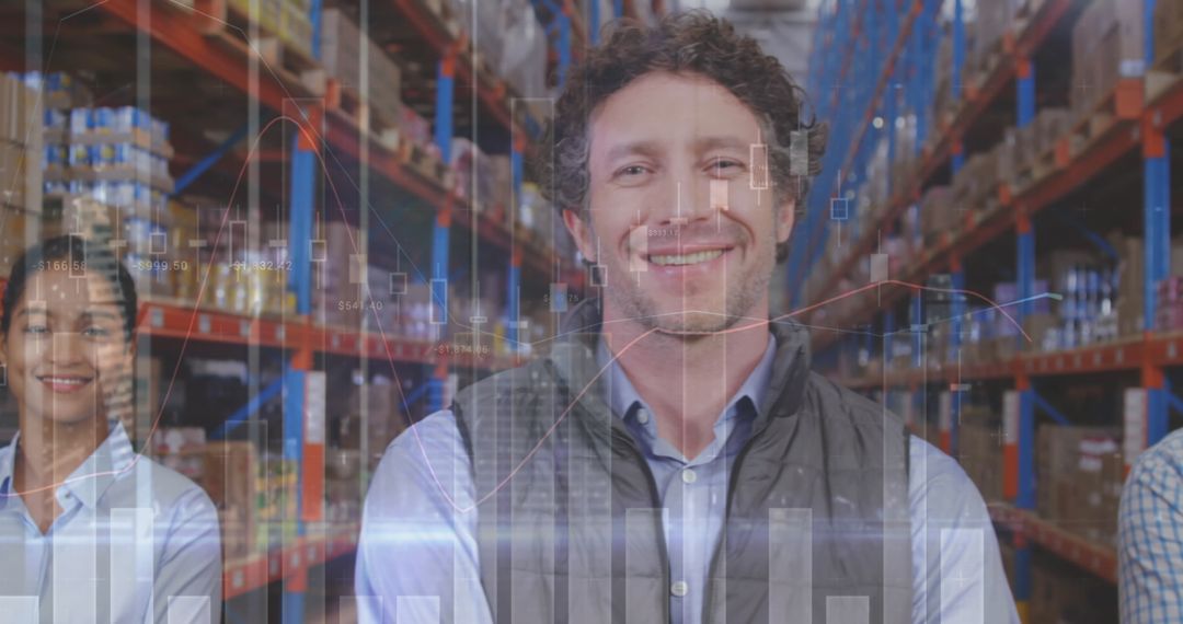 Warehouse Team Analyzing Digital Inventory Data