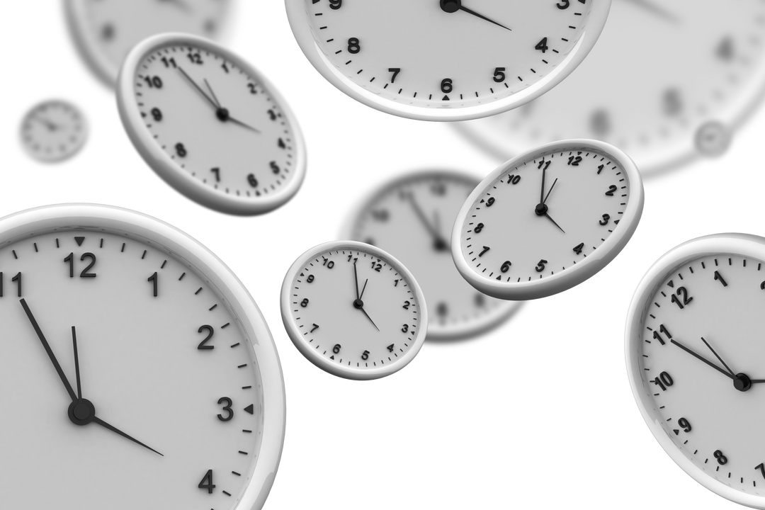 Transparent Background with Flying White Clocks Illustration - Download Free Stock Images Pikwizard.com