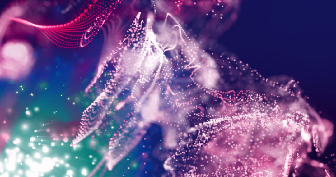 Vibrant Cascade of Digital Particles in Motion