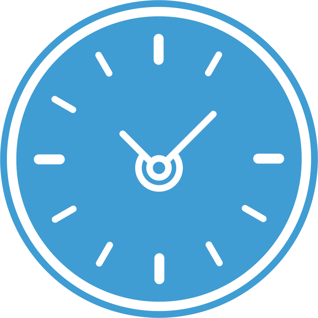 Blue Clock Illustration on Transparent Background for Time Concepts