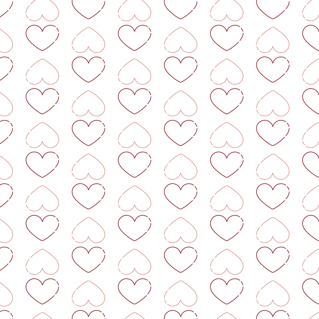 Red and Pink Hearts Pattern on Transparent Background