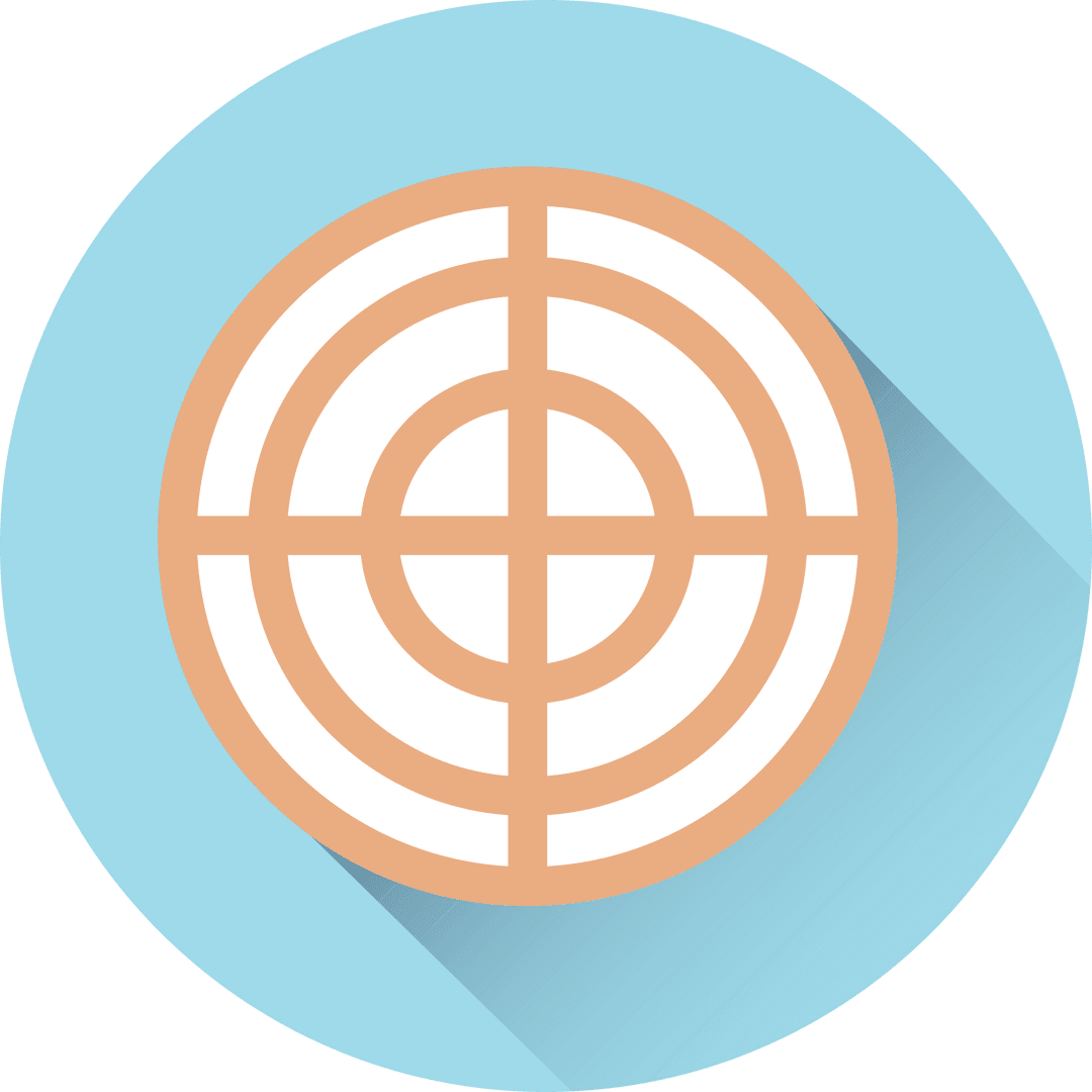 Transparent Sport Target Icon with Long Shadow