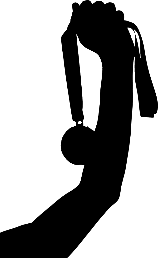 Silhouette Hand Holding Medal on Transparent Background