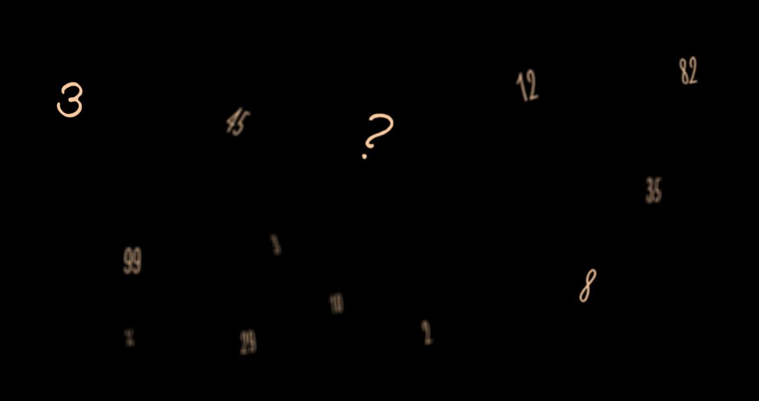 Numbers Floating with Spinning Brain Representing Calculation and Analysis