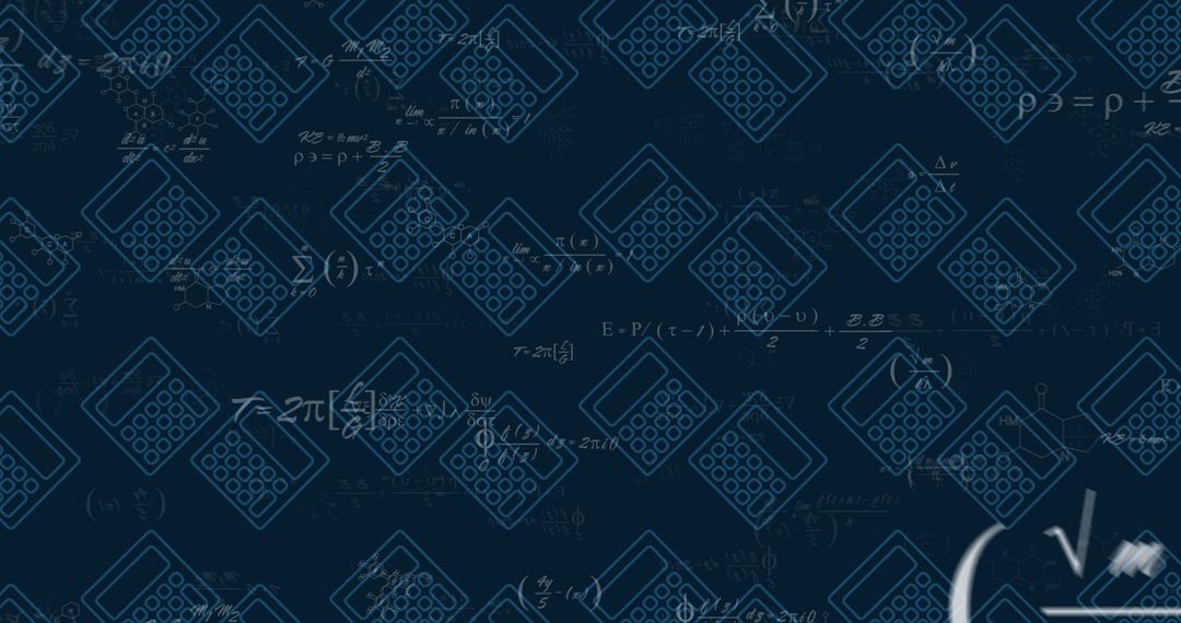 Seamless Pattern of Calculator Icons Over Complex Math Equations