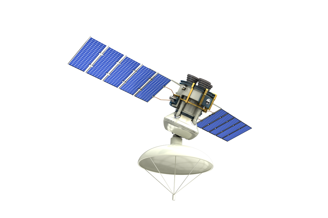 Low Angle View of 3D Rendering Solar Satellite Isolated on Transparent Background - Download Free Stock Images Pikwizard.com