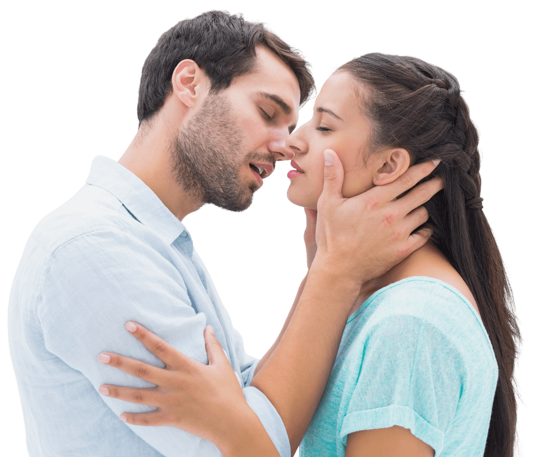 Romantic Couple Transparent Close-Up Serenity