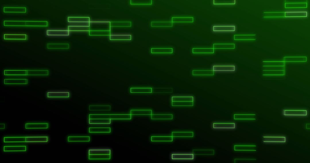 Abstract Green Rectangles in Motion on Dark Background