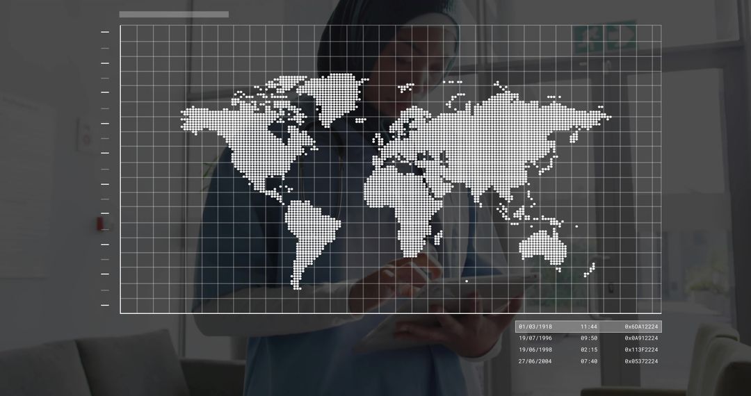 Doctor Interacting with Global Digital Interface in Clinic