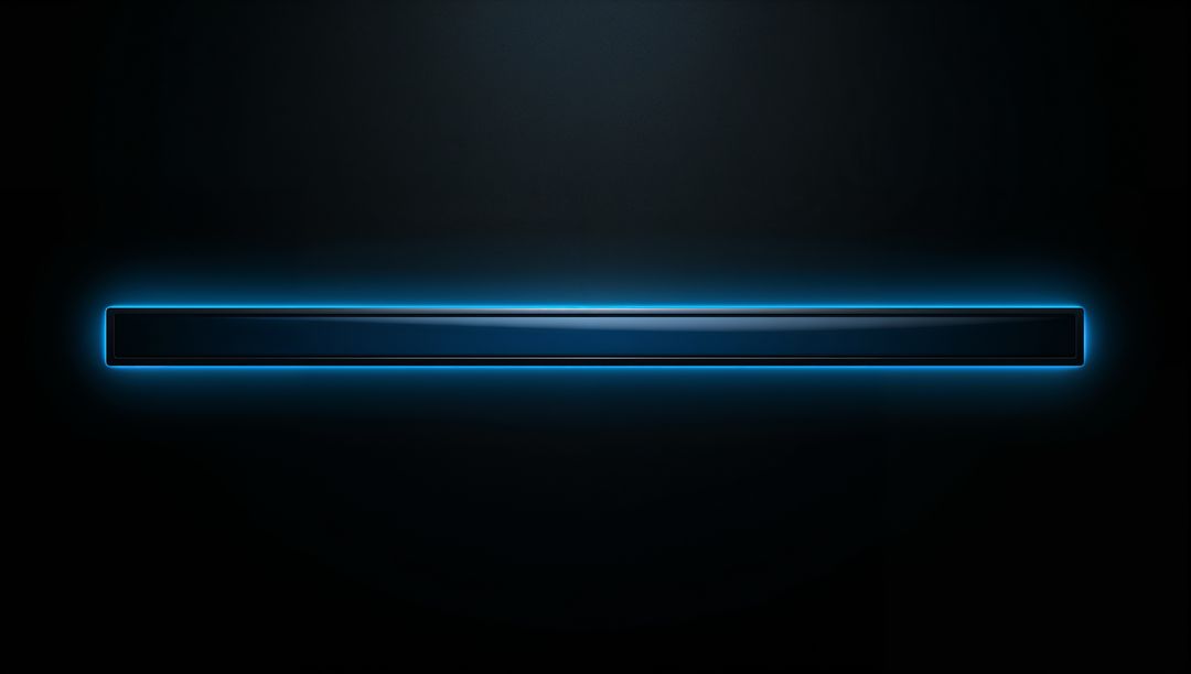 Neon Blue Glossy Progress Bar with Chrome Edge on Dark UI for Futuristic Tech Design