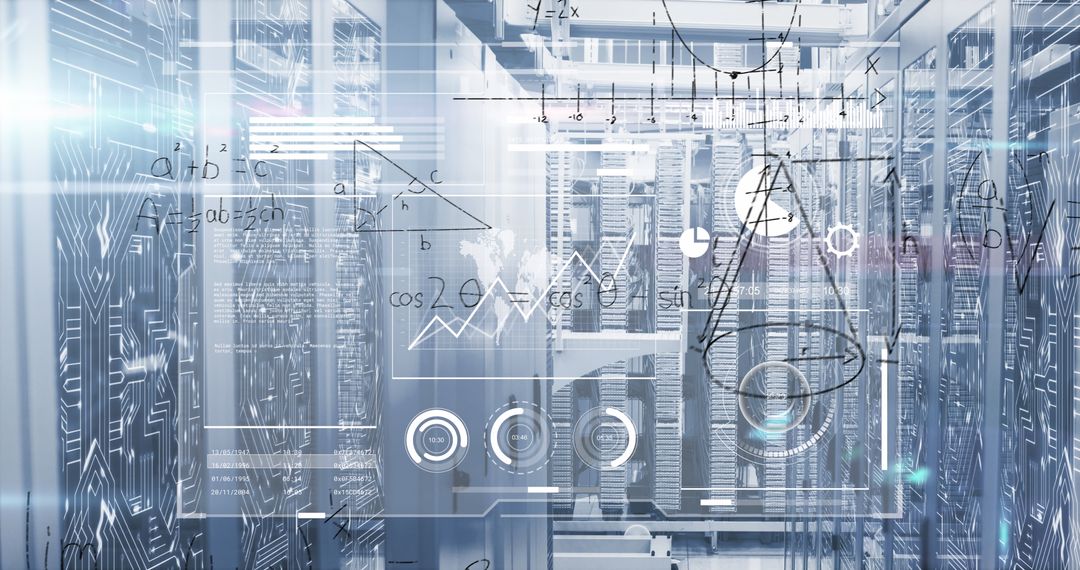 Digital Data Interface Overlays in Modern Server Room