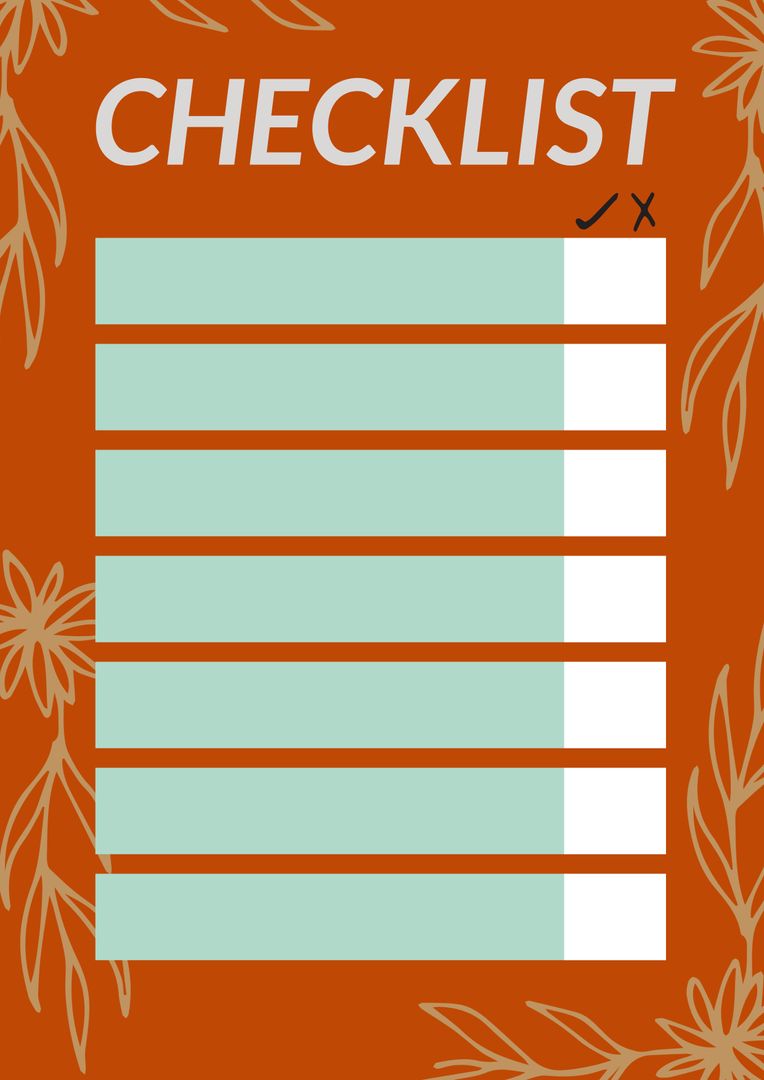 Vibrant Checklist Template with Botanical Accents