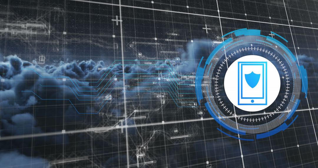 Digital Data Processing with Smartphone Security Icon