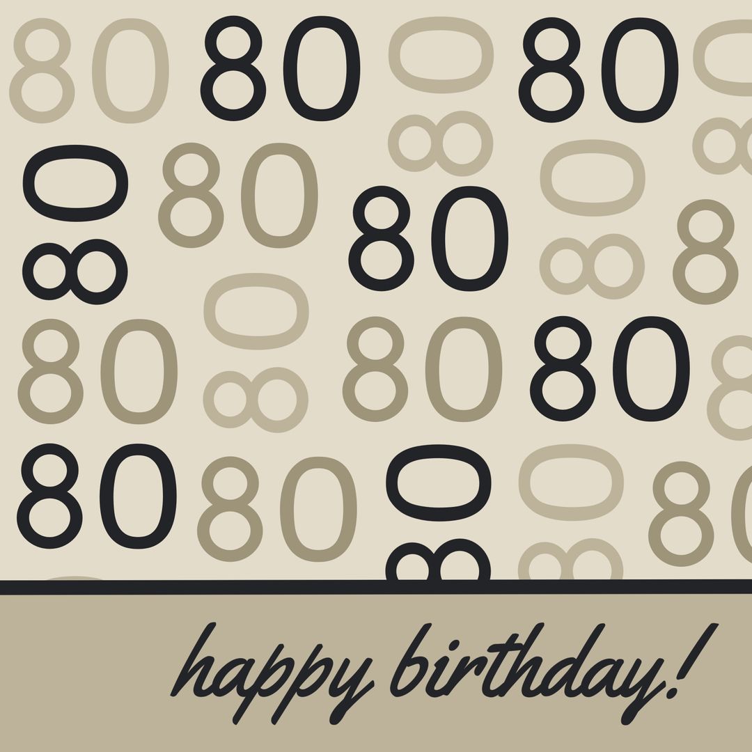 80th Birthday Celebration Background with Numerals - Download Free Stock Templates Pikwizard.com