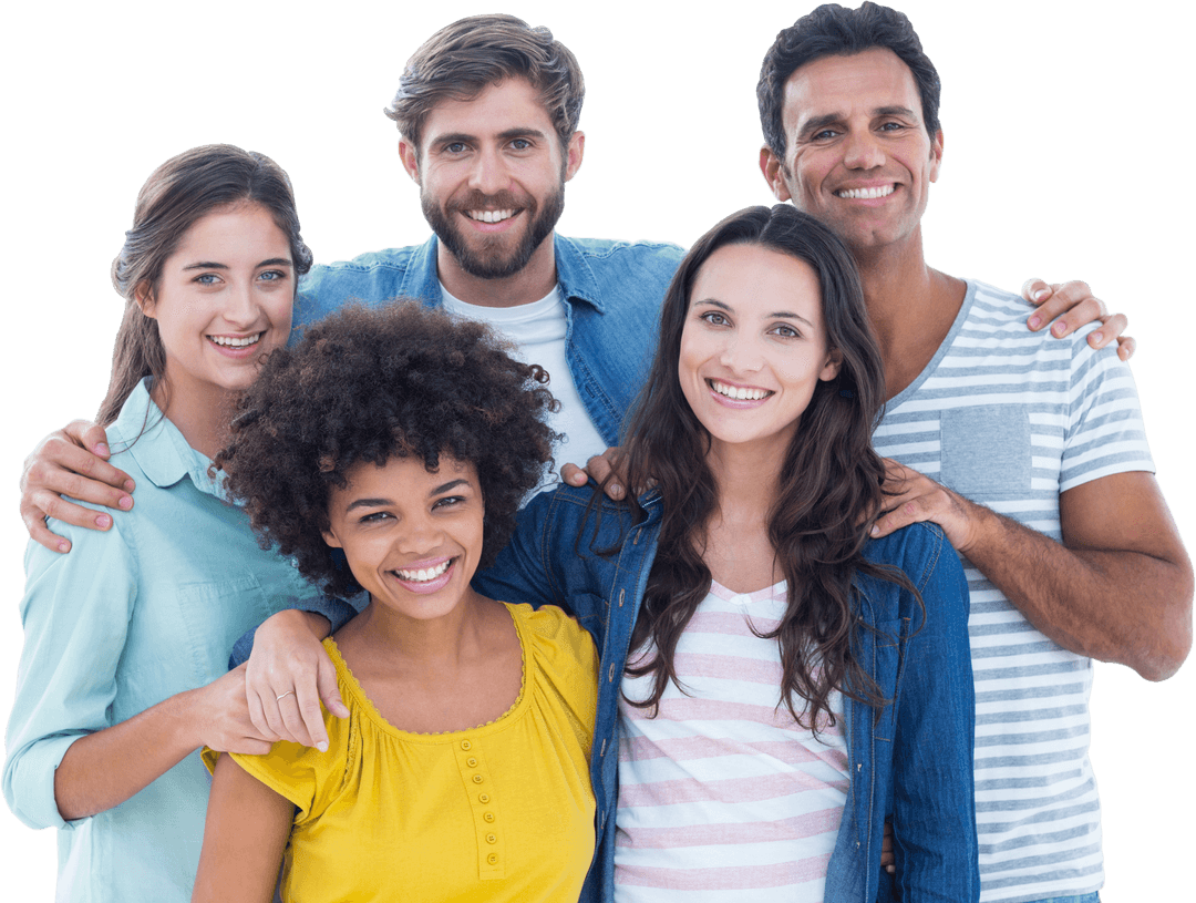 Transparent Smiling Group Portrait of Happy Colleagues