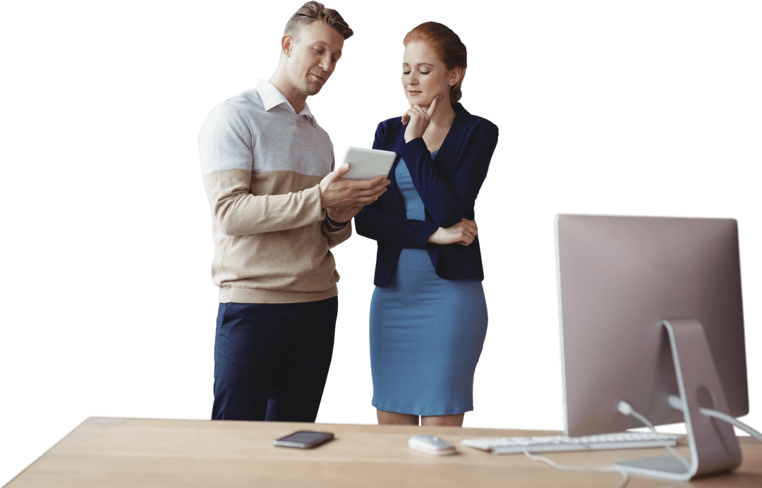 Transparent Business Collaboration, Colleagues Discussing Digital Strategy