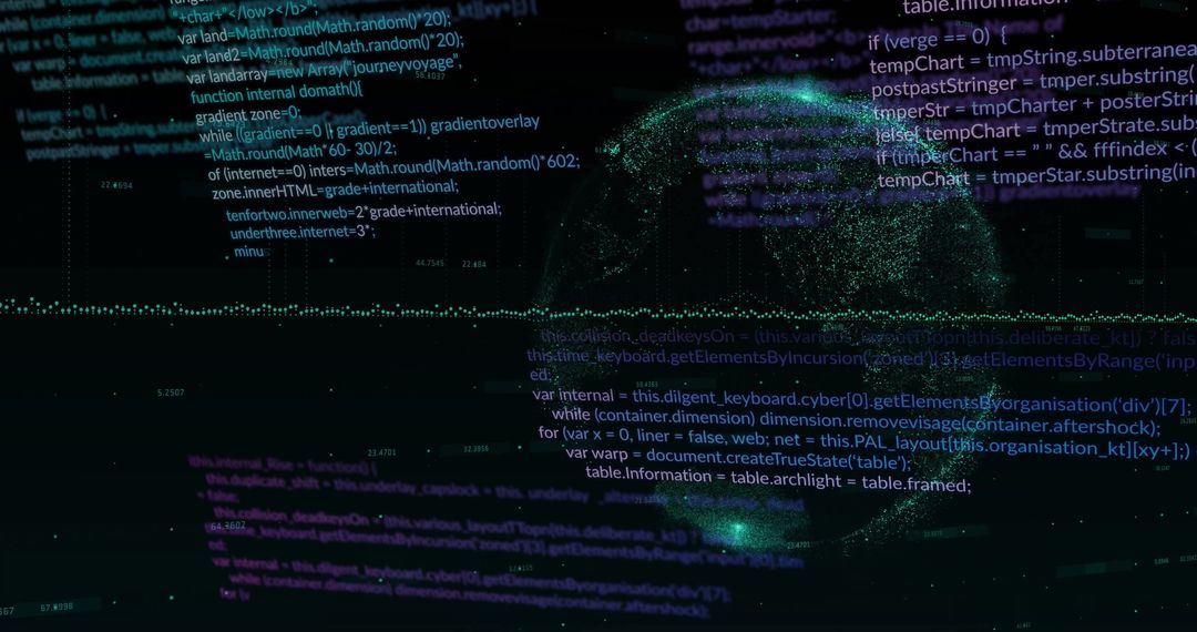 Global Data Processing with Digital Code Visualization - Free Images, Stock Photos and Pictures on Pikwizard.com