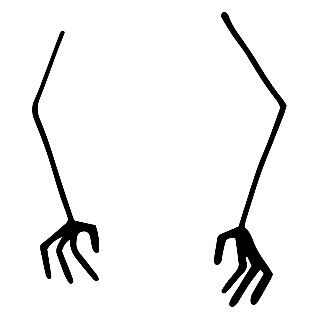 Black Hands Illustration with Copy Space on Transparent Background