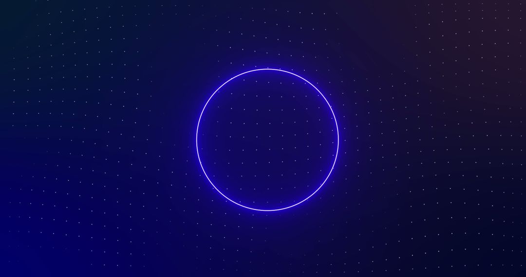 Rotating Neon Blue Circular Shape with Tech Laser Beams