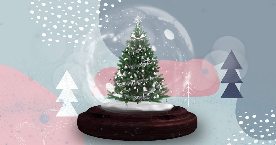 Festive Snow Globe with Christmas Tree and Winter Scenery