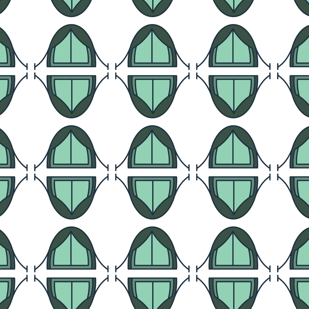 Green Tents Seamless Pattern Vector on Transparent Background