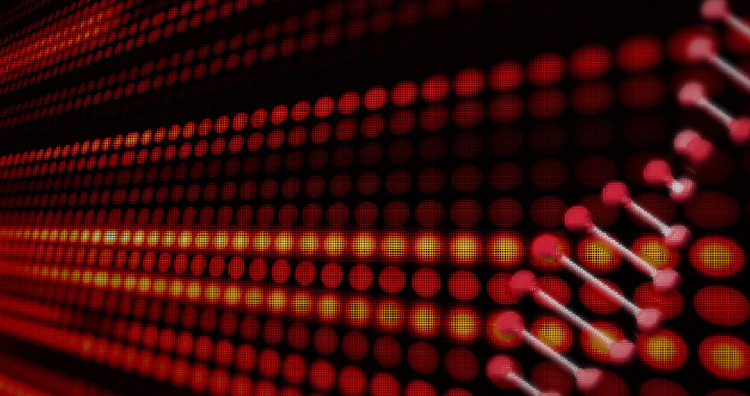 Futuristic Glowing Red White LED Lights Digital Display