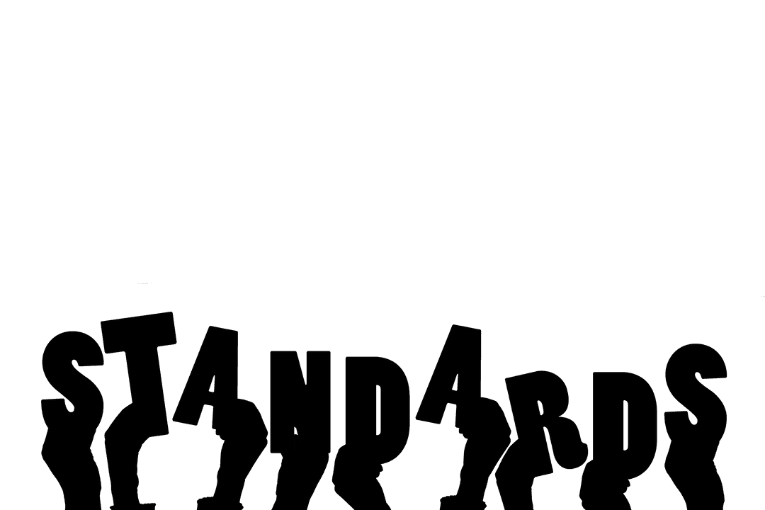 Hands Holding Standards Text on Transparent Background