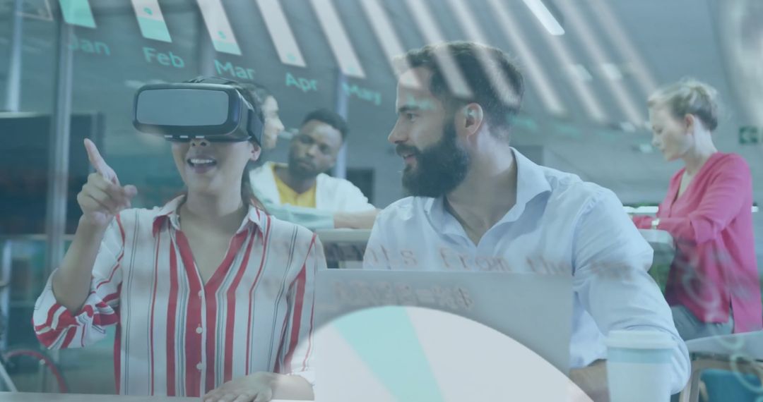 Diverse Team Experiencing Virtual Reality for Data Analysis