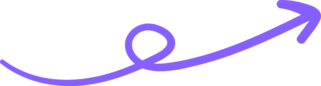 Stylized curved arrow on transparent background for infographics